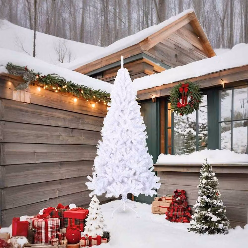 Berkfield Home Beautiful White Artificial Christmas Tree with Thick Branches, Height: 210 cm – 2