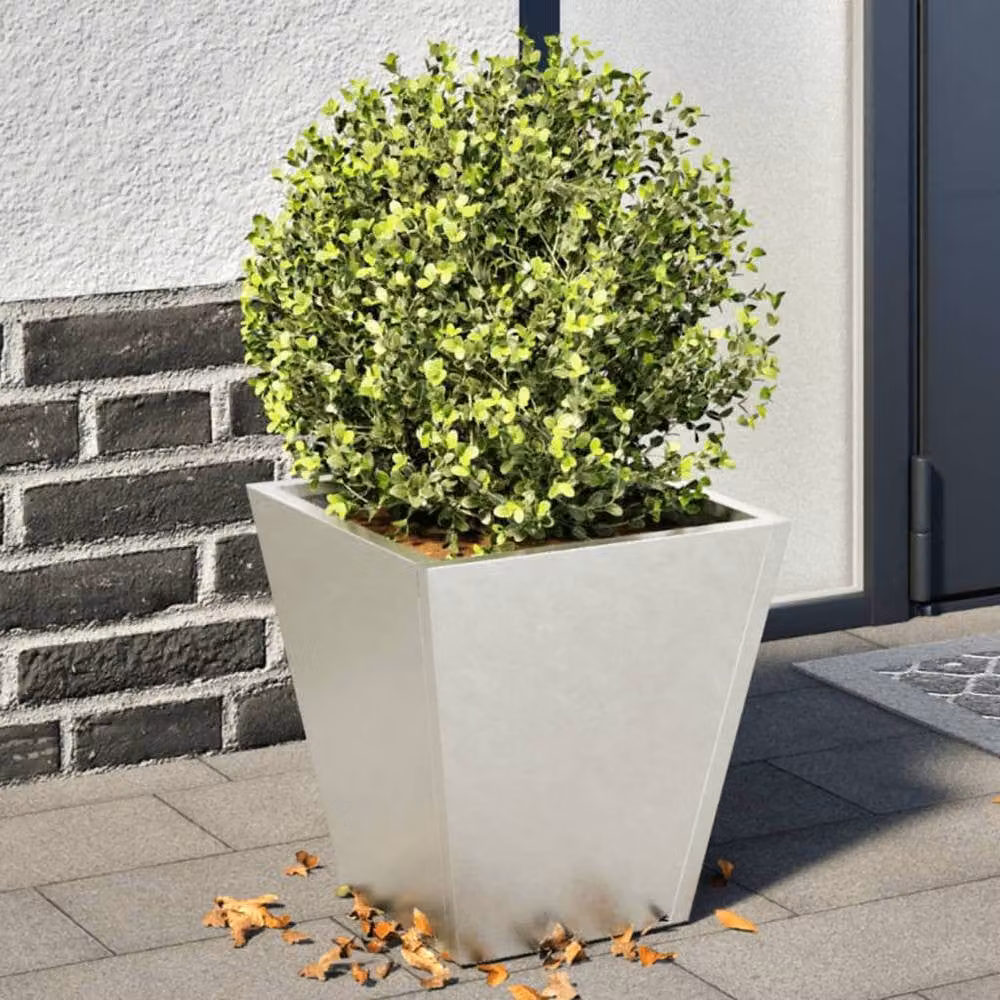Berkfield Home Garden Stainless Steel Planter Tubs, Silver, 2 Pack, W/D/H: 30 x 30 x 30 cm – 2