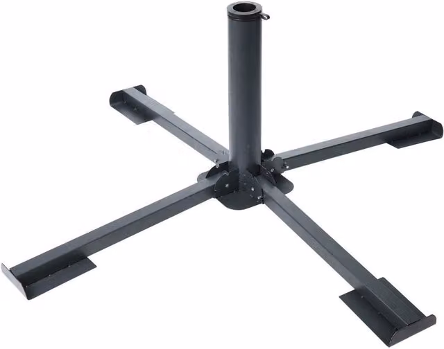 GEEZY Large Foldable Parasol Base in Black Steel