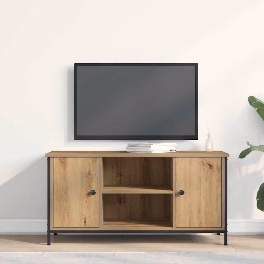 Berkfield Home Artisan Oak TV Cabinet in Brown, W/D/H: 100 x 40 x 50 cm – 4