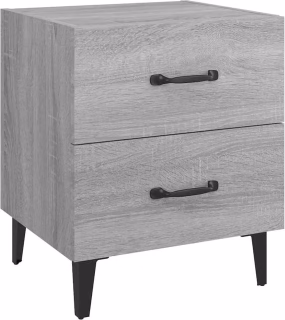 Berkfield Home Grey Sonoma Bedside Cabinet W: 40 cm, D: 35 cm, H: 47.5 cm – 1