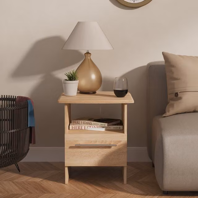 Sherwood Ready Assembled Bottom Drawer Lamp Table in Bardolino Oak