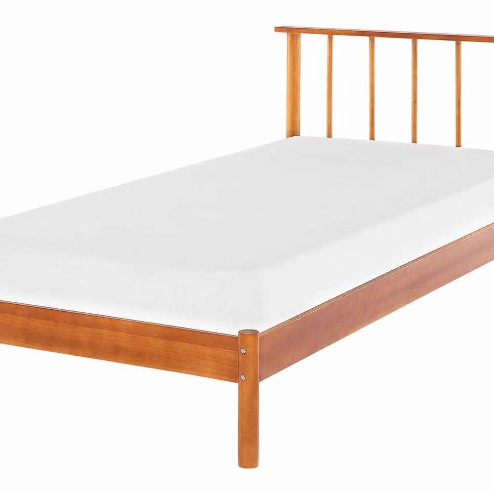 Wyld and Coco Single Pine Bed with Slatted Frame and Headboard, Brown, W/D/H: 90 x 190 x 91.44 cm – 2