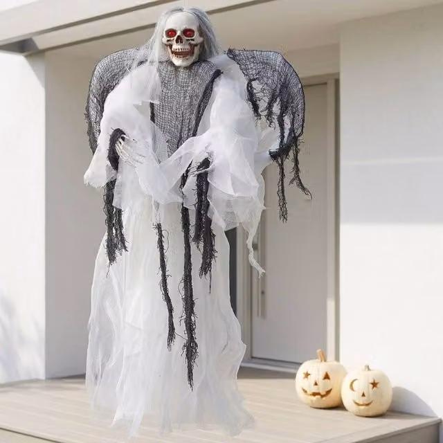 Garden Greatness Flapping Cackling Death Angel Halloween Hanging Decoration in Multicolour