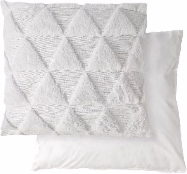 New Edge Blinds Newton Triangle Collection Soft Touch Cushion Cover in White, W/D/H: 43 x 43 x 43 cm