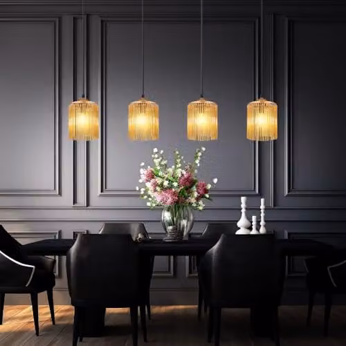 Netlighting Leeds Bar Pendant Ceiling Light in Gold/Brass with 4x E14 Sockets, H x W x D: 133 x 87 x 12 cm – 3