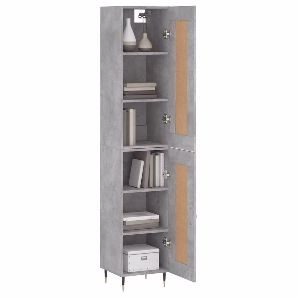Berkfield Home Modern Highboard in Concrete Grey, W/D/H: 34.0 x 34.5 x 180 cm – 2