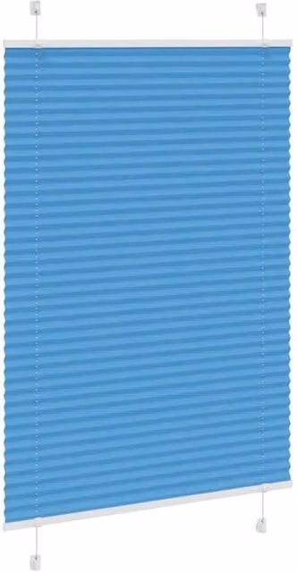 Berkfield Home Single Pleat Polyester Fabric Blind in Blue, W: 100 cm, H: 100 cm – 1