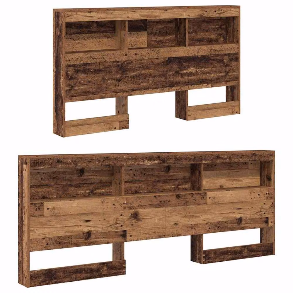 Berkfield Home Storage Headboard with Integrated Shelf in Old Wood Brown, Width: 160 cm – 5