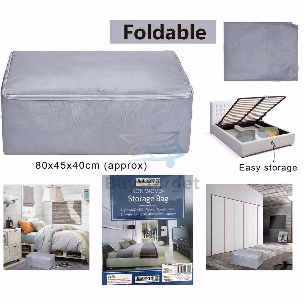 FORGEVIO Large Waterproof Breathable Foldable Storage Bag in Grey, W/D/H: 80 x 50 x 40 cm – 2