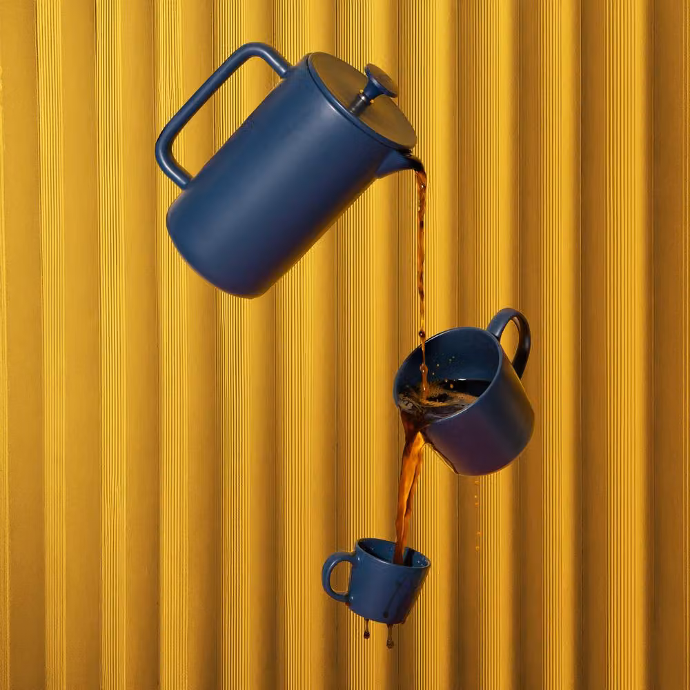 La Cafetiere Arezzo 1L Stoneware French Press Cafetiere, Blue – 7