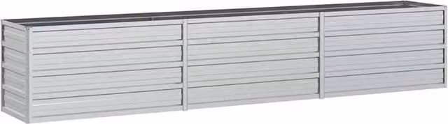 Berkfield Home Garden Galvanised Steel Raised Bed in Silver, W: 240 cm, D: 40 cm, H: 45 cm – 1