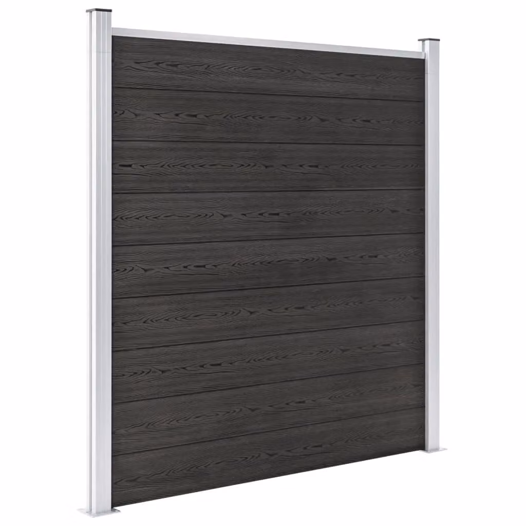 Berkfield Home Garden WPC Fence, Grey, W: 180 cm, H: 186 cm – 2