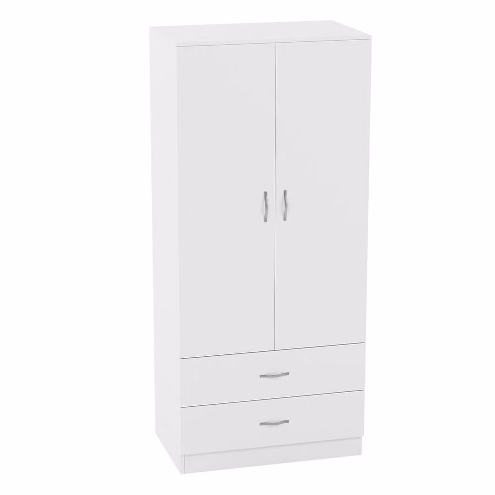 HD Designs Riano Modern 2 Door 2 Drawer Wardrobe in Matt White – 2