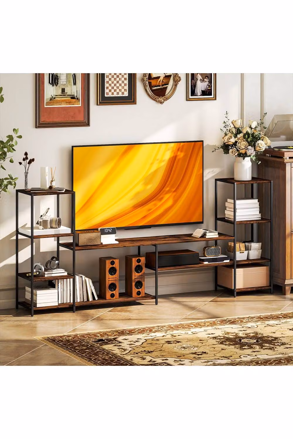 ERGOVEXA Industrial TV Unit in Rustic Brown for TVs up to 60 Inches – 2