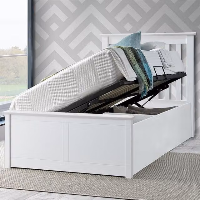Bedmaster Francis White Wooden Ottoman Bed