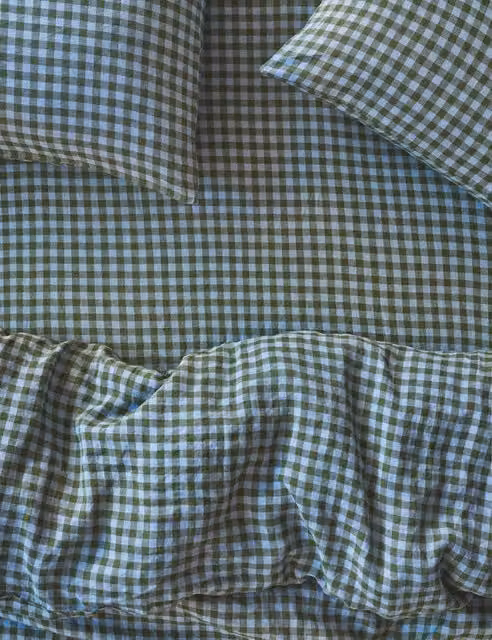 Piglet In Bed Linen Rich Gingham Fitted Sheet, Multicolour, W: 140 cm, L: 200 cm