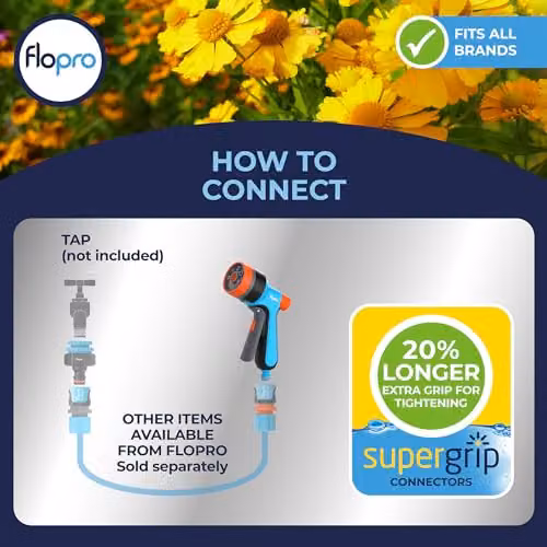 FLO-PRO Multi Spray Gun with 7 Patterns and Flow Control in Blue and Multicolour – 5
