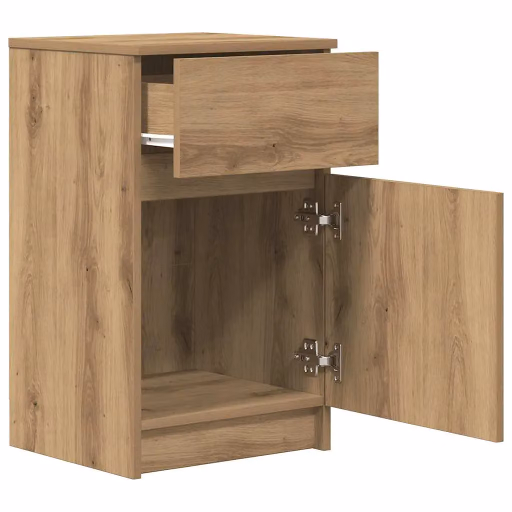 Berkfield Home Set of 2 Artisan Oak Bedside Cabinets, W/D/H: 39 x 35 x 65 cm – 5