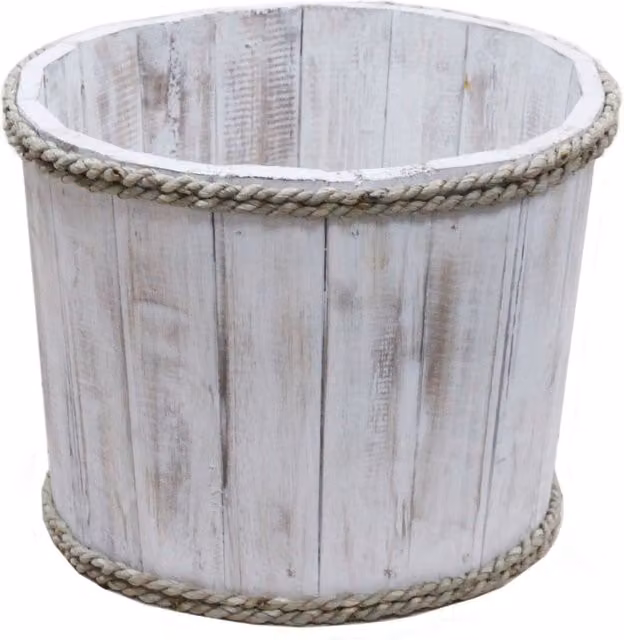 KDMK Maritime White Wooden Display Bowl, W/D/H: 29 x 21 x 21 cm