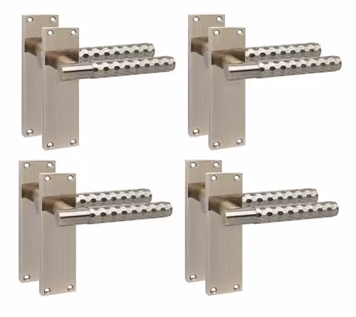 Golden Grace Knurled Hex T-Bar Door Handle Set in Antique Brass, 4 Pairs