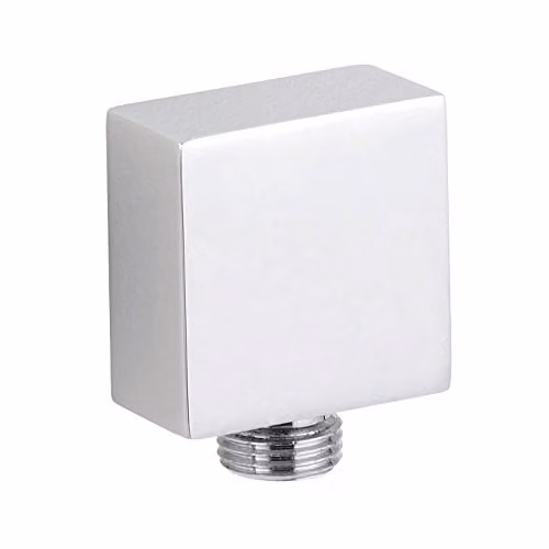 Nuie A3245 Modern Bathroom Shower Accessories Square Outlet Elbow, Chrome, W: 53 mm, H: 36 mm