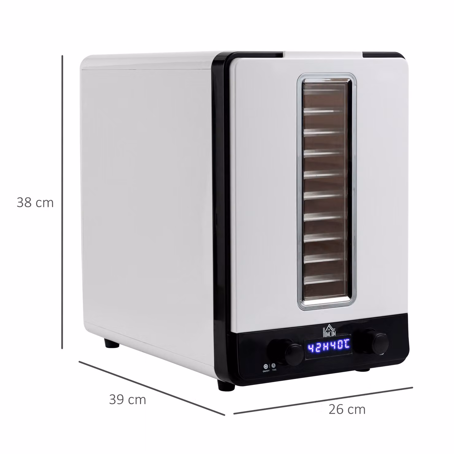 HOMCOM 11 Tier Food Dehydrator, 550W Food Dryer Machine with Adjustable Temperature, Timer and LCD Display in White – 3