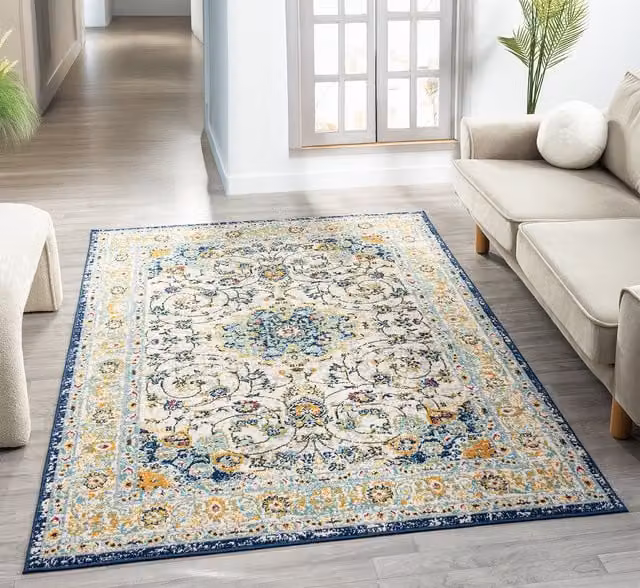 Desire Rugs San Marino Area Rug with Multi-Coloured Floral Medallion Design, W: 290 cm x D: 200 cm