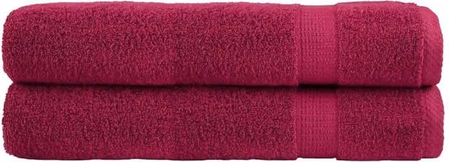 Berkfield Home SOLUND Premium Cotton Sauna Towels, 2 Pack, Red, W: 80 cm, L: 200 cm, 600gsm – 1