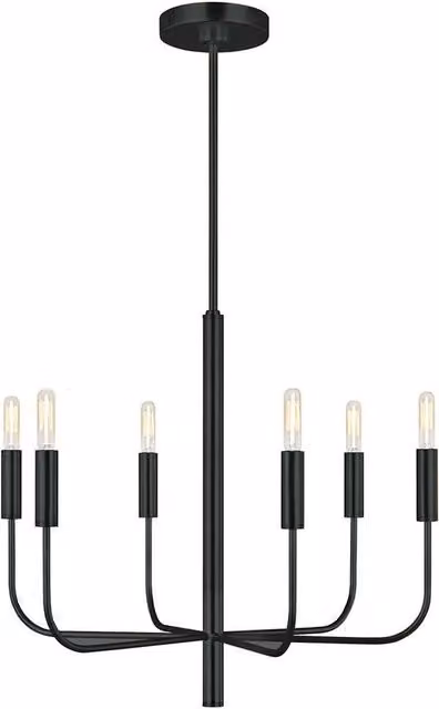 Netlighting Brianna 6 Light Modern Ceiling Chandelier in Black – 1
