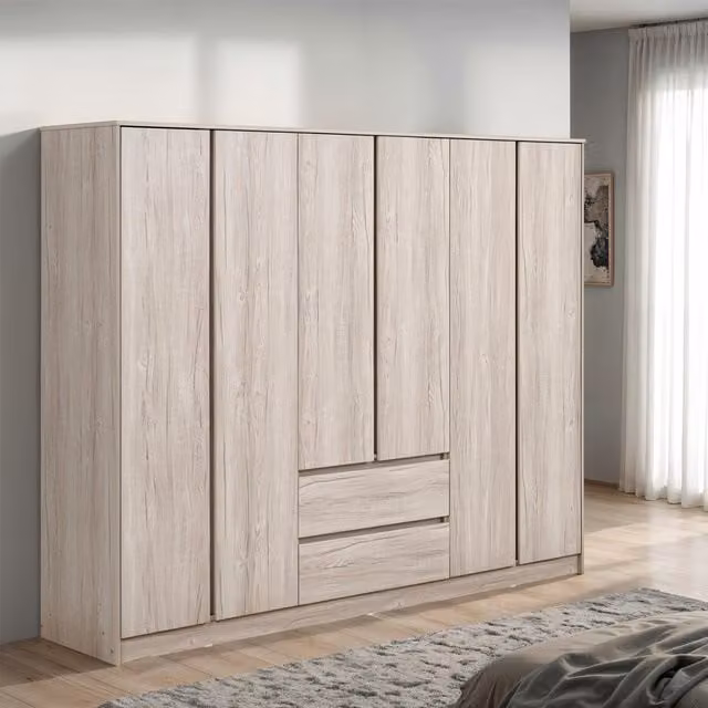 Seconique Malvern 6 Door Wardrobe with Drawers in Urban Snow