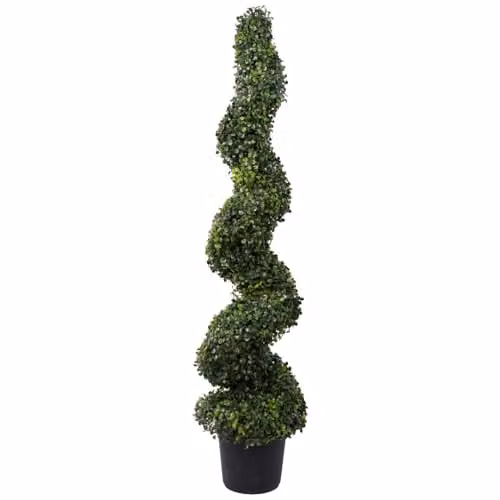 Best Artificial Green Boxwood Buxus Spiral Topiary Tree, Height: 150 cm, Width: 30 cm, Depth: 30 cm