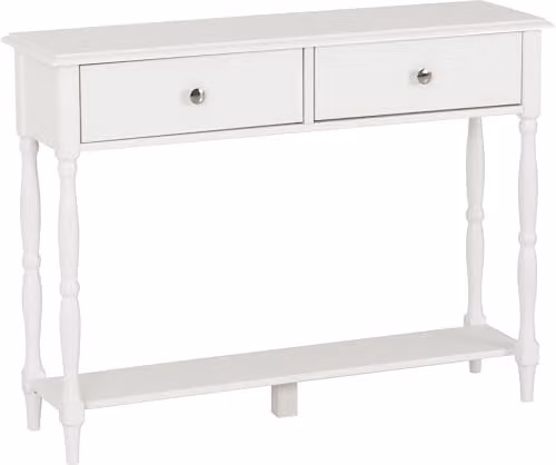 Seconique Stratford 2 Drawer Console Table in White – 1