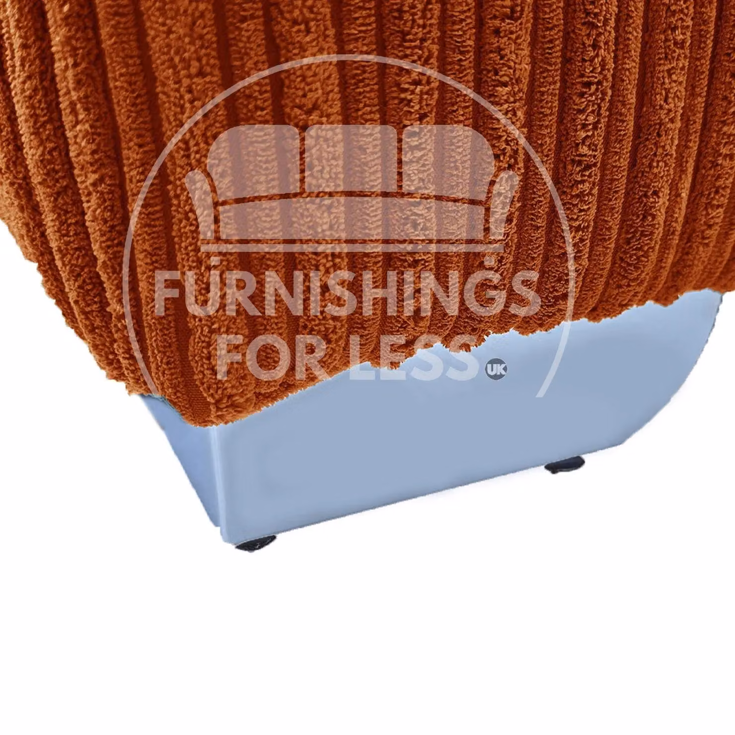 Furnishings For Less UK Bishop U-Shaped 5 Seater Large Sofa in Orange, Jumbo Cord Fabric with Matching Ottoman and Scatter Cushions – 4