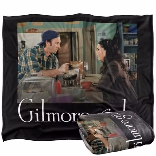 Warner Bros. Gilmore Girls Lorelai and Luke Super Soft Fleece Throw Blanket, Multicolour, W: 152 cm, D: 127 cm