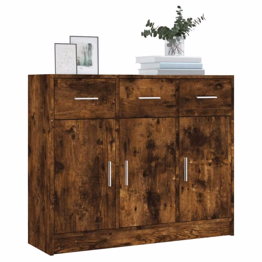 Berkfield Home Smoked Oak Sideboard in Brown, W/D/H: 91 x 28 x 75 cm – 3