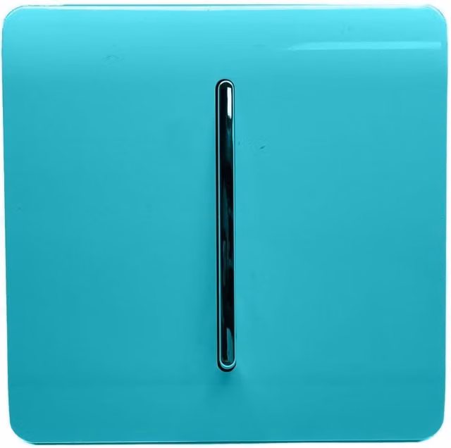 Trendi 1 Gang 2 Way Screwless 10 Amp Light Switch in Bright Teal – 1