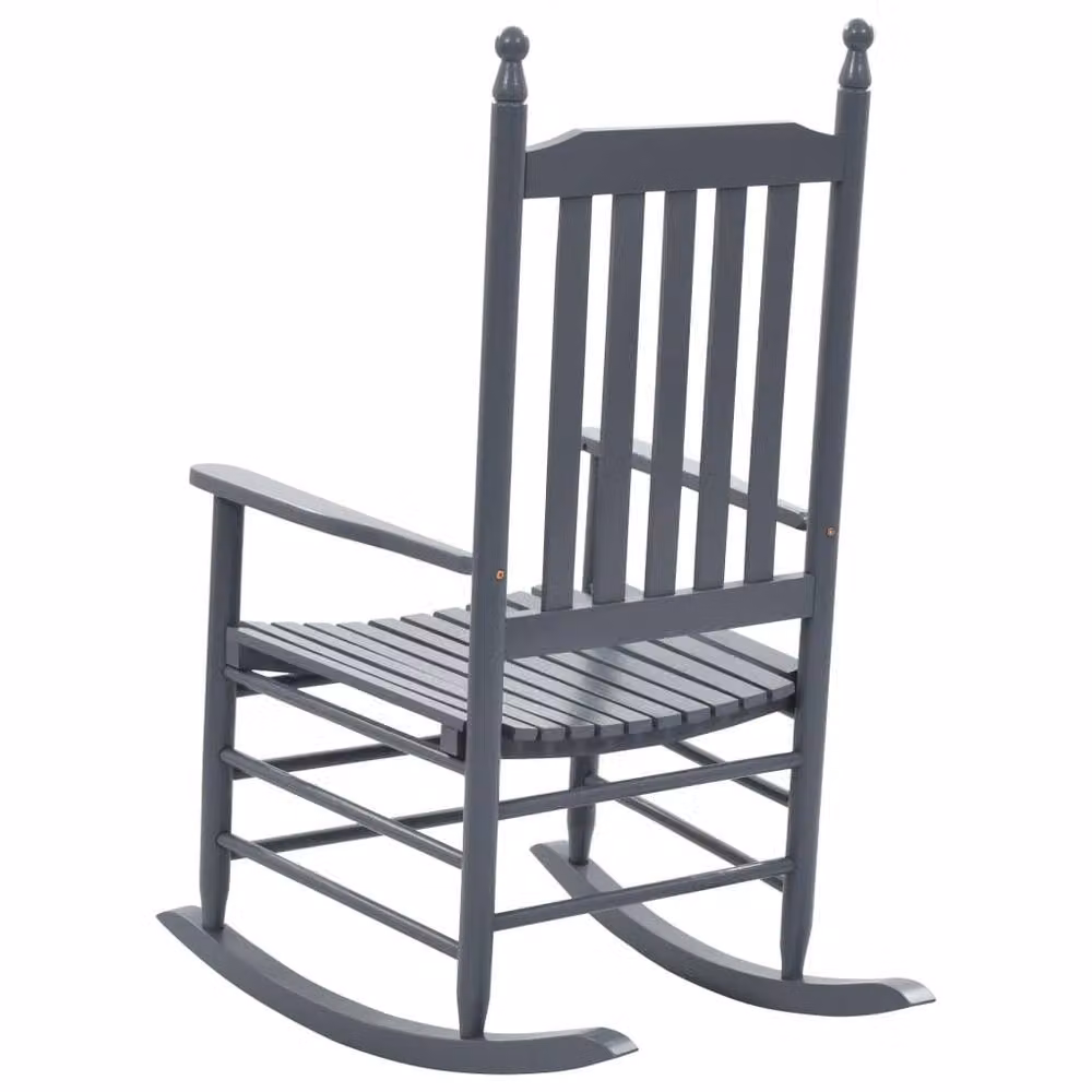Berkfield Home Grey Rocking Chair with Armrests and Curved Seat – 2