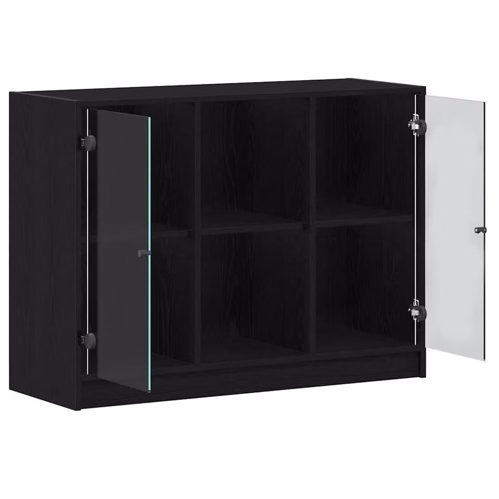 Berkfield Home Modern Black Oak Sideboard, W: 102 cm, D: 37 cm, H: 75 cm – 3