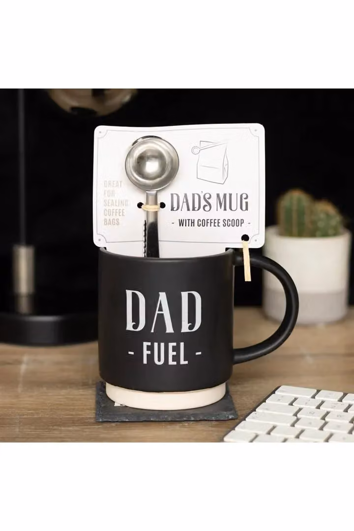 KDMD Dad Fuel Ceramic Mug and Coffee Scoop Clip in Black – 3