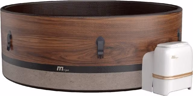 Mspa Duet-Eco Round Inflatable Bubble Spa for 6 Bathers, Dark Brown