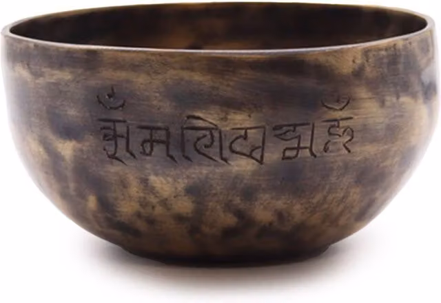 KDMK Handcrafted Small Indian Moon Phase Bronze Singing Bowl for Sound Healing, Diameter: 13.0 cm
