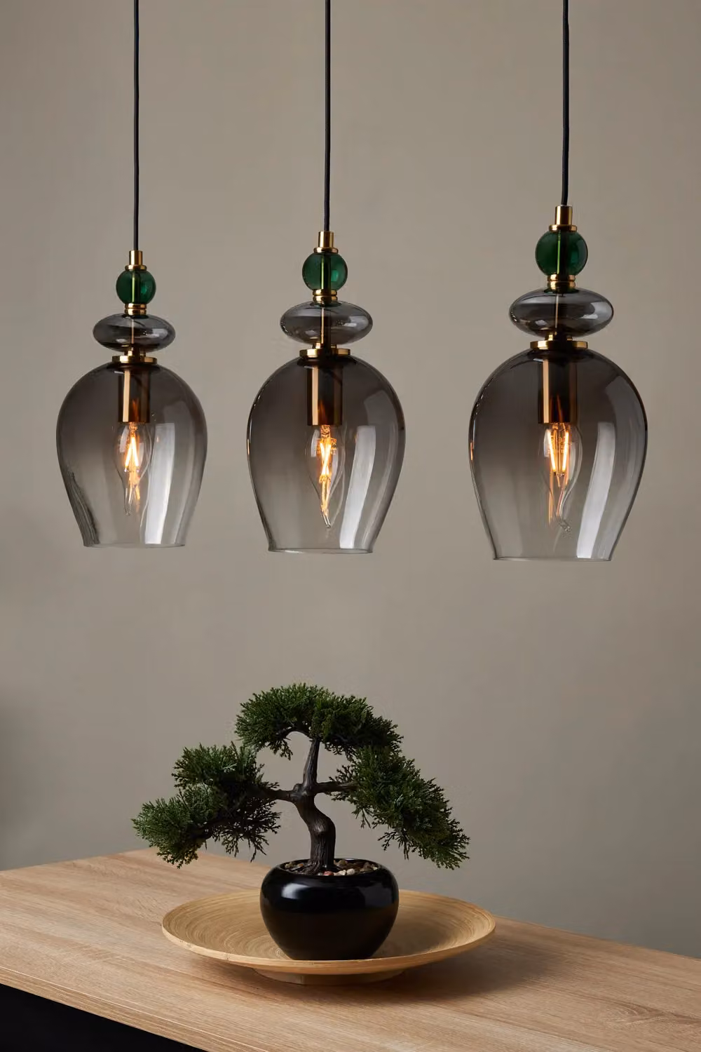 BHS Lighting Seline Green and Gold Diner Pendant Ceiling Light with Adjustable Height – 2