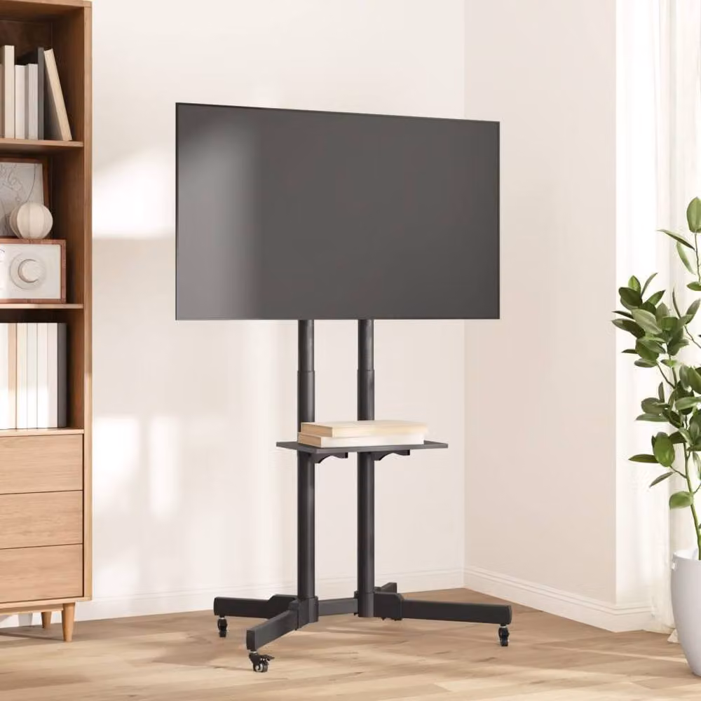 Berkfield Home TV Stand on Wheels for 32-70 Inch Screens, Black – 2