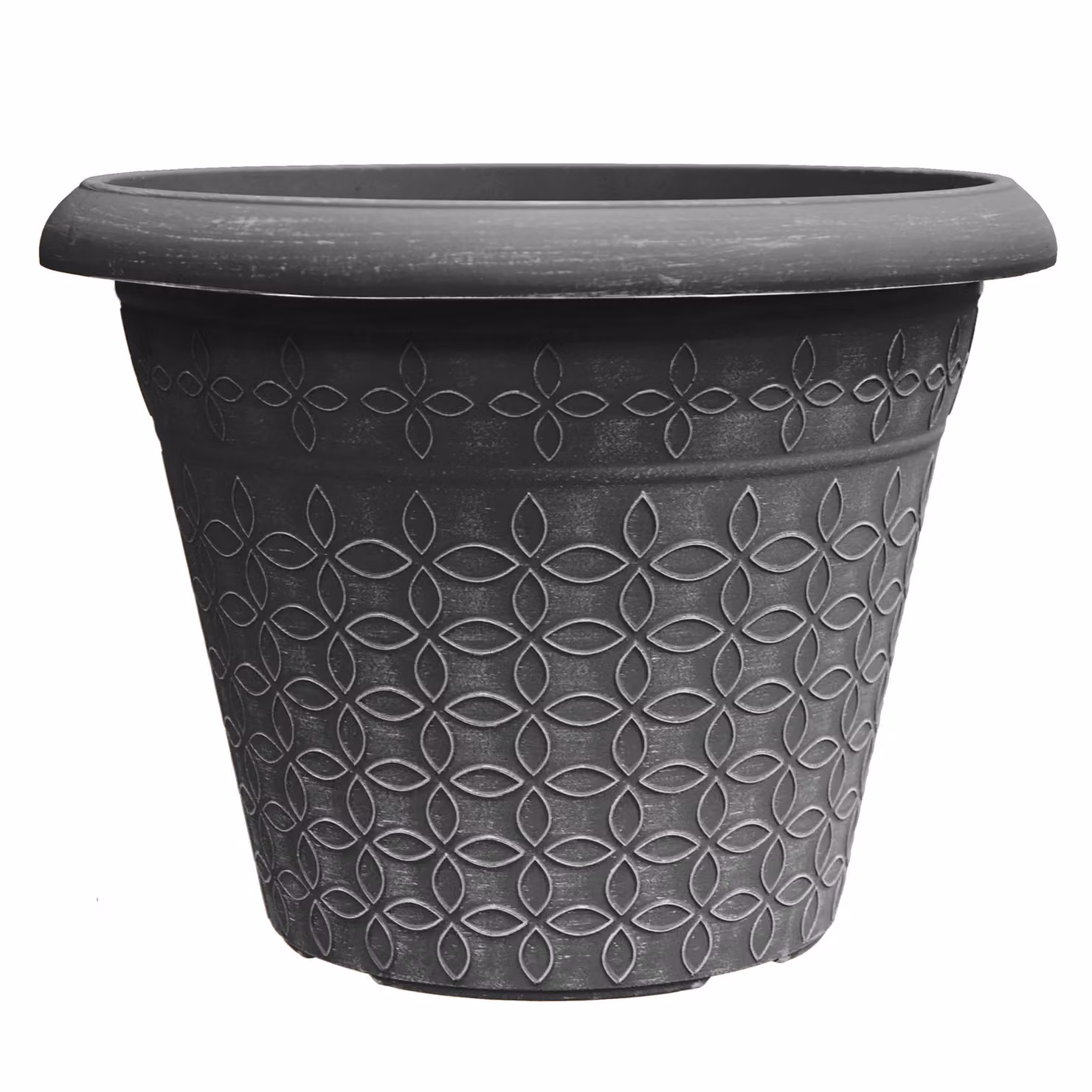 Simpa Geometric Petals Plastic Plant Pots, Set of 2, Grey – 2