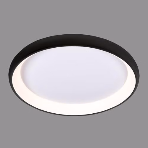 Netlighting Modern LED Flush Ceiling Light, Black, Warm White 3000K, 2750lm – 2