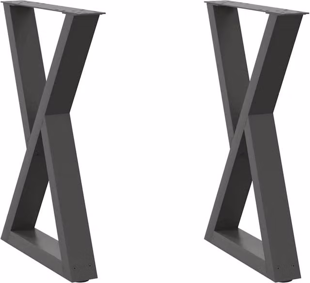 Berkfield Home Steel Dining Table Legs, 2 Pieces, Anthracite Grey, H: 72-73.3 cm x W: 60 cm