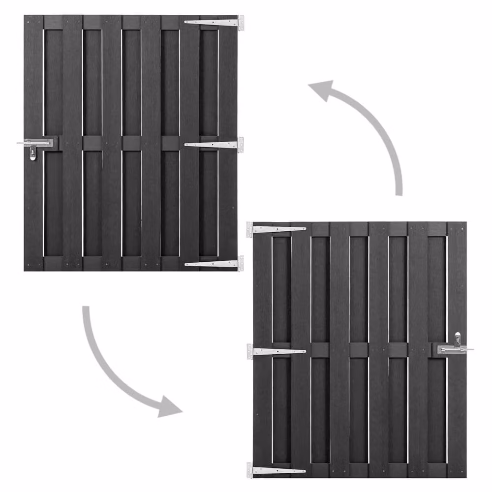 Berkfield Home Durable WPC Sliding Garden Gate, Grey, W: 100 cm, H: 112 cm – 2