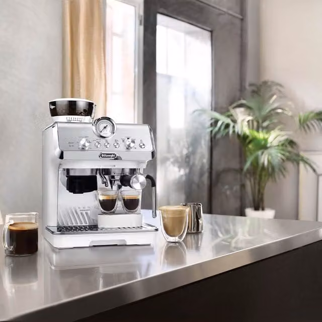 DeLonghi La Specialista Arte Bean to Cup Manual Coffee Machine with Steam Wand in White or Silver Stainless Steel – 1