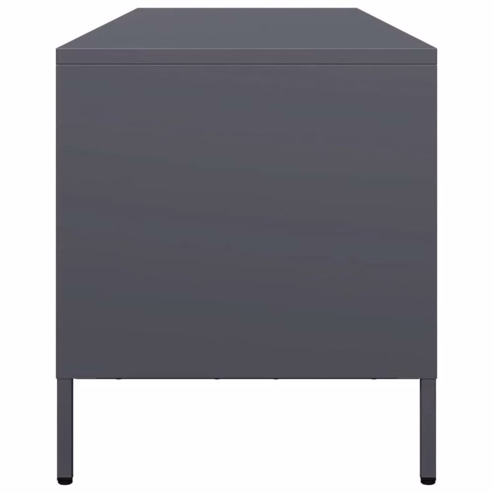 Berkfield Home Anthracite TV Cabinet in Matt Charcoal Cold-rolled Steel W/D/H: 135 x 39 x 43.5 cm – 4